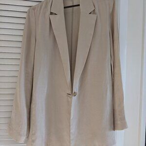 Over sized blazer  by MANGO Shimmer Sand Lightweight  NWOT